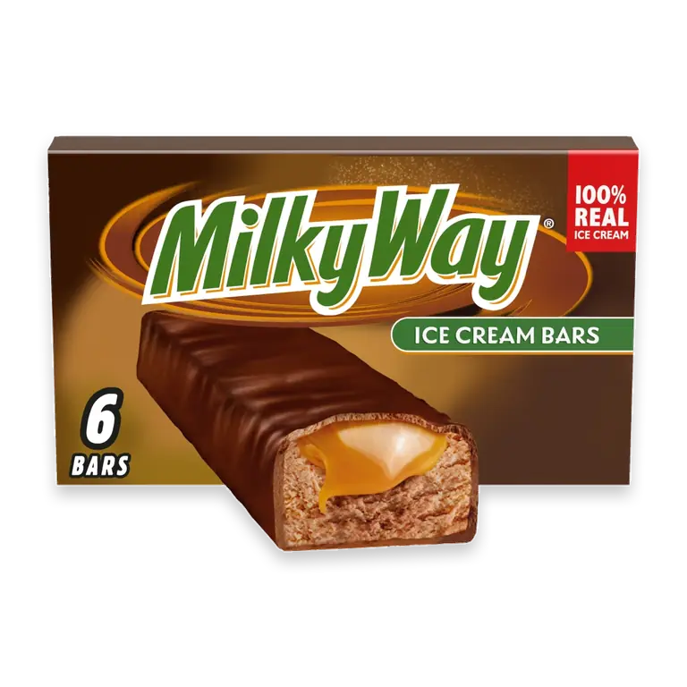 Chocolatey Ice Cream Bars with Caramel and a Milk Chocolatey Coating