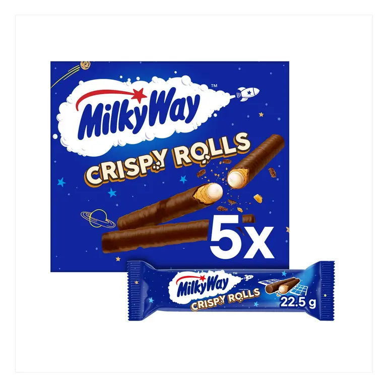 Milk Chocolate Crispy Rolls Snack Bars Mulitpack 5x 22.5g