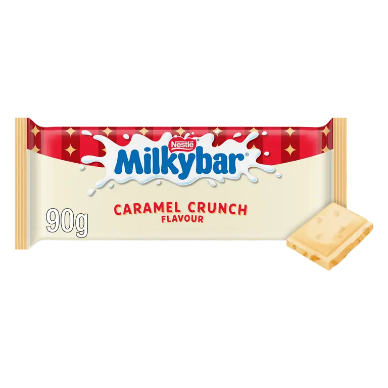 Milkybar Caramel Crunch Flavour White Chocolate Sharing Bar 90g