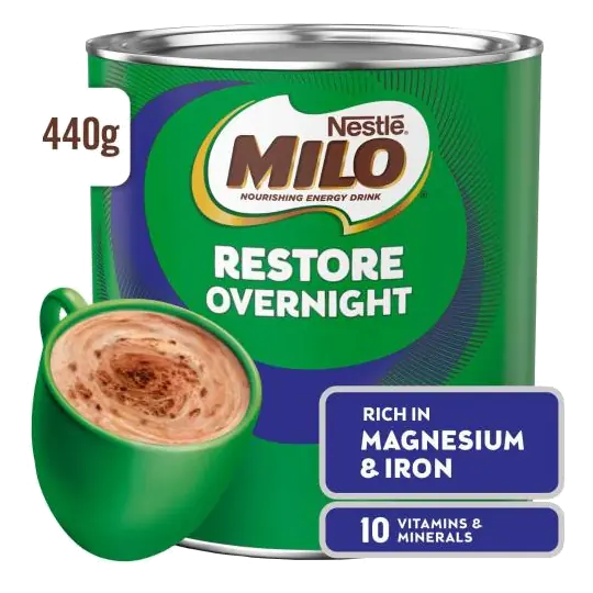 Restore Overnight Chocolate Malt Powder Hot Drink