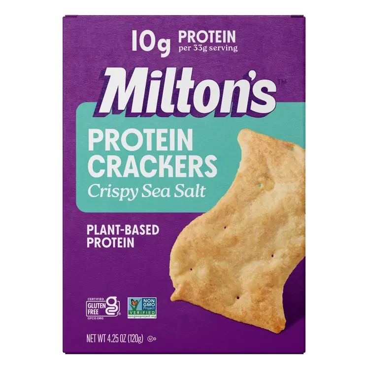 Milton's Craft Bakes Protein Crackers Crispy Sea Salt, 4.25 oz