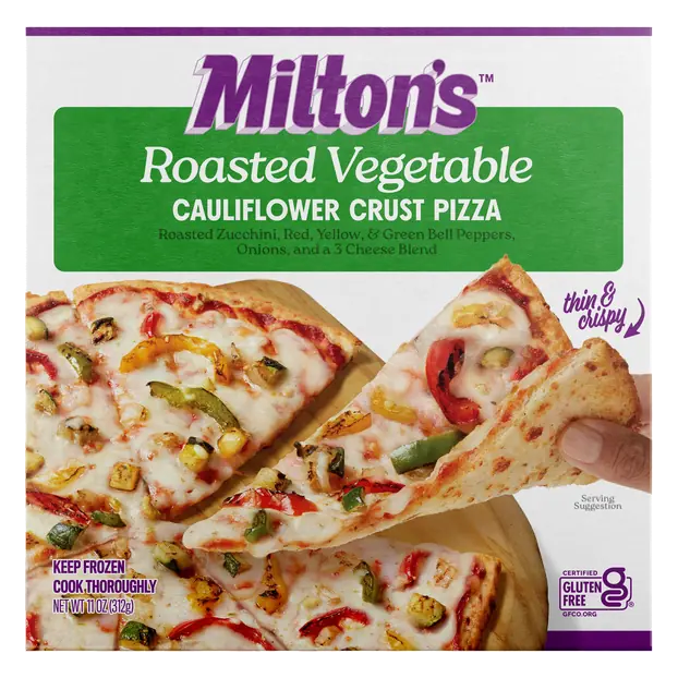 Gluten Free Thin Crispy Cauliflower Crust Roasted Vegetable Pizza