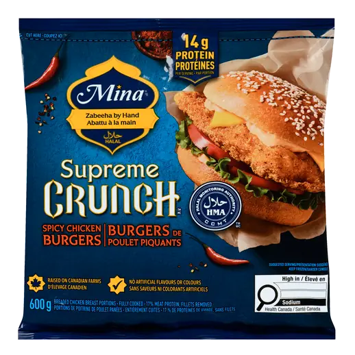 Surpreme Crunch Frozen Chicken Burger Spicy 600 g