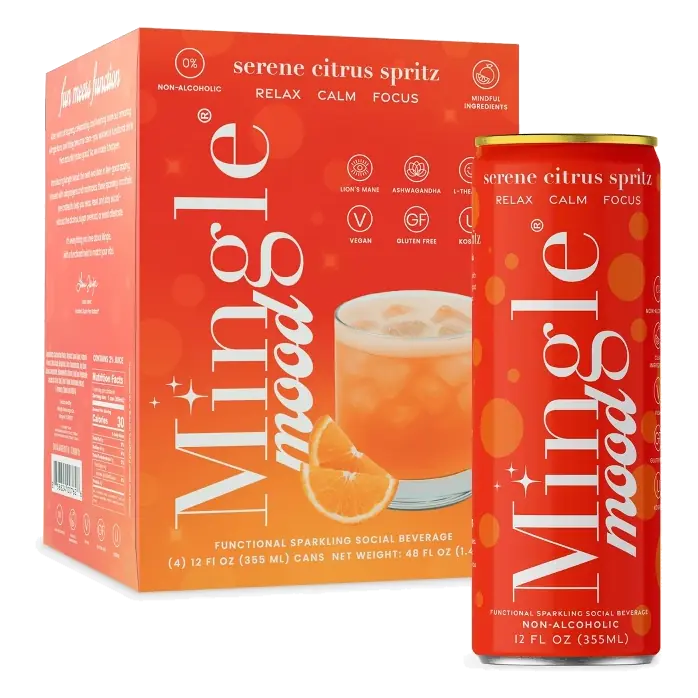 Mingle Mood Non-Alcoholic Serene Citrus Spritz, 4pk/12 fl oz Cans