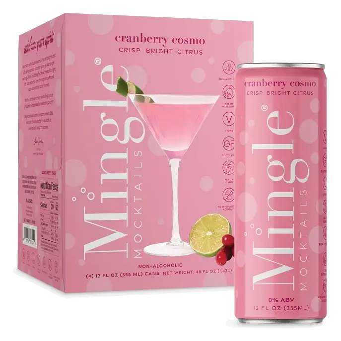 Mingle Mocktails Non-Alcoholic Cosmo, 4pk/12 fl oz Cans