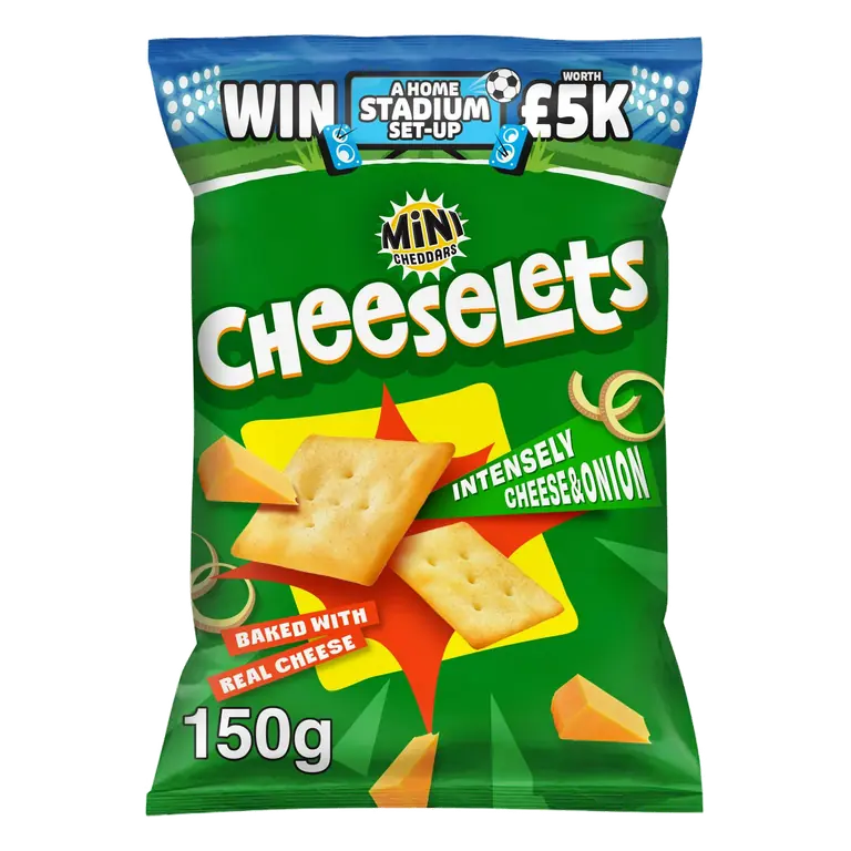 Mini Cheddars Cheeselets 150g Intensely Cheese & Onion Sharing Crisps