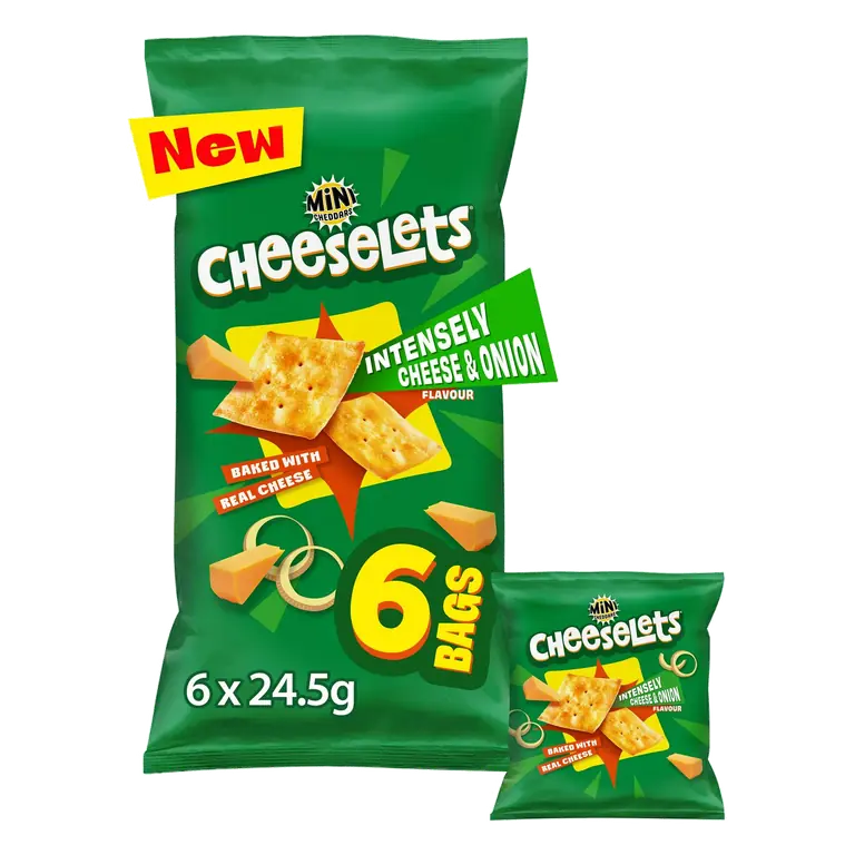 Cheeselets 6 x 24.5g Cheese & Onion Baked Multipack Snacks