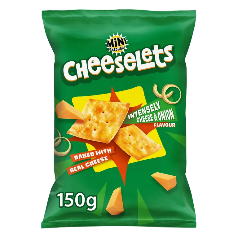 Mini Cheddars Cheeselets Intensely Cheese & Onion Flavour Sharing Bag Crisps150g