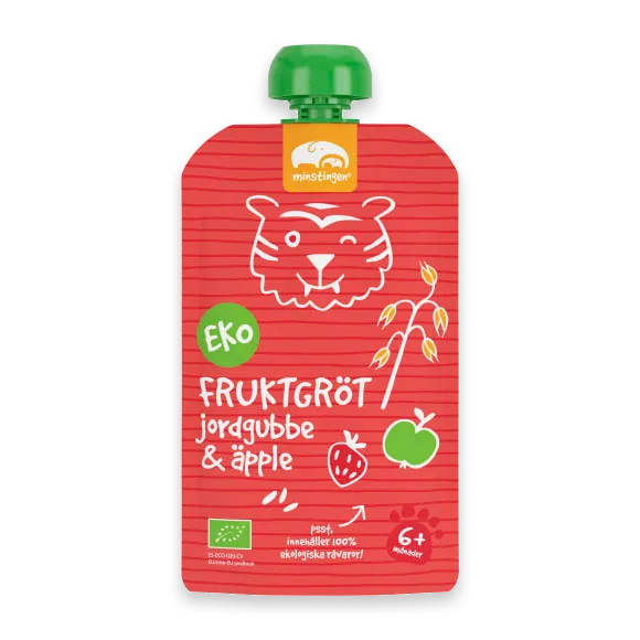 Fruktgröt Jordgubb Äpple Från 6 Månader