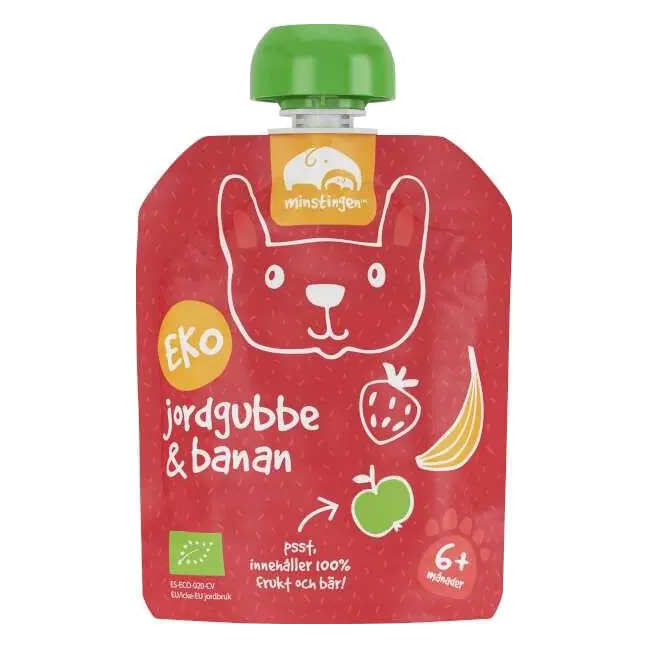 Jordgubb Banan Puré Eko Klämmis