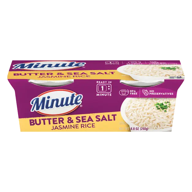 60 Second Microwave Butter & Sea Salt Jasmine Rice Cups - 2 ct