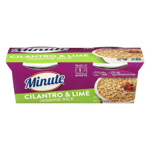 60 Second Microwave Cilantro Lime Flavored Jasmine Rice Cups - 2 ct