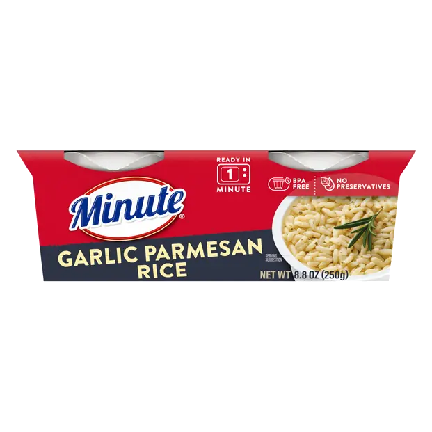 60 Second Microwave Garlic Parmesan Rice Cups - 2 ct
