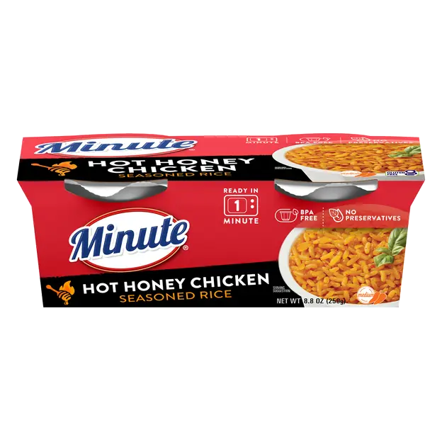 60 Second Microwave Hot Honey Chicken Seasoned Rice Mix Cups - 2 ct