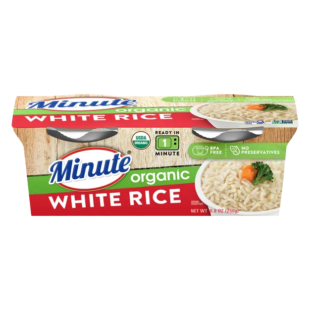 60 Second Microwave Organic White Rice Cups - 2 ct
