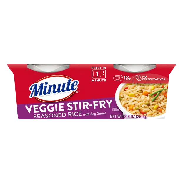 60 Second Microwave Veggie Stir-Fry Seasoned Rice Cups - 2 ct