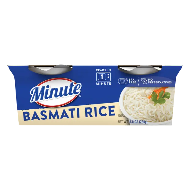 60 Second Microwave White Basmati Rice Cups - 2 ct