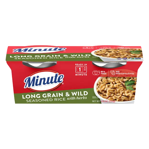 Long Grain & Wild Seasoned Rice Cups with Herbs Microwave - 2 ct