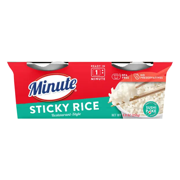 Restaurant-Style White Sticky Rice Cups Microwave - 2 ct