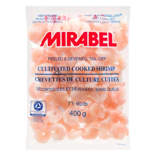 Frozen Cooked Tail Off 71-90 Count Shrimp 400 g