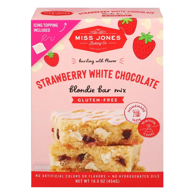 Miss Jones Baking Co. Gluten-Free Strawberry White Chocolate Blondie Bar Mix 16.0 oz