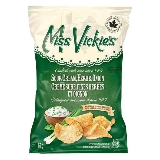 Kettle Cooked Potato Chips Sour Cream Herb And Onion 59 g