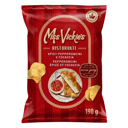 Miss Vickie's Kettle Cooked Potato Chips Spicy Pepperoncini & Focaccia Flavoured 190 g