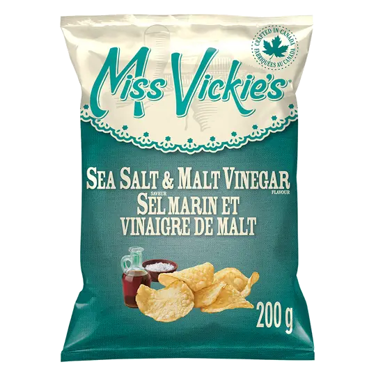 Sea Salt & Malt Vinegar Flavour Kettle Cooked Potato Chips 200 g