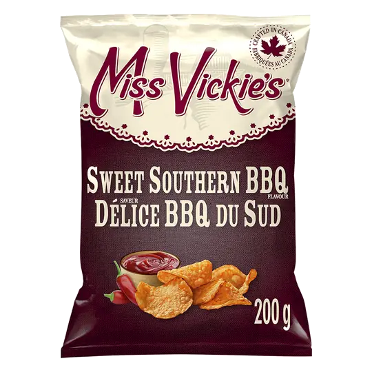 Sweet Southern BBQ flavour kettle cooked potato chips 200 g