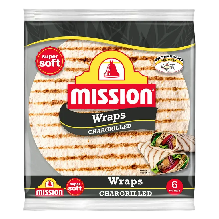 6 x Chargrilled Tortilla Wraps 367g
