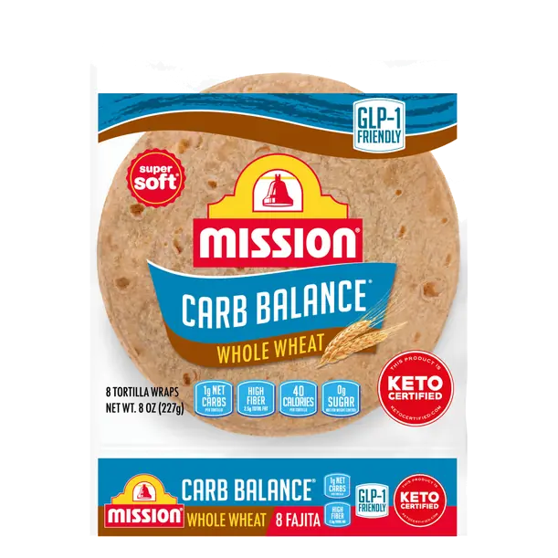 Carb Balance Keto Wheat Super Soft Tortilla Wraps Fajita - 8 ct