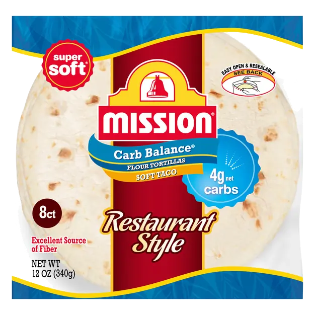 Carb Balance Restaurant Style Soft Taco Flour Tortillas - 8 ct