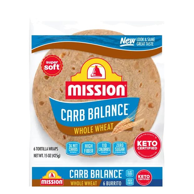 Carb Balance Whole Wheat Super Soft Burrito Tortilla Wraps - 6 ct