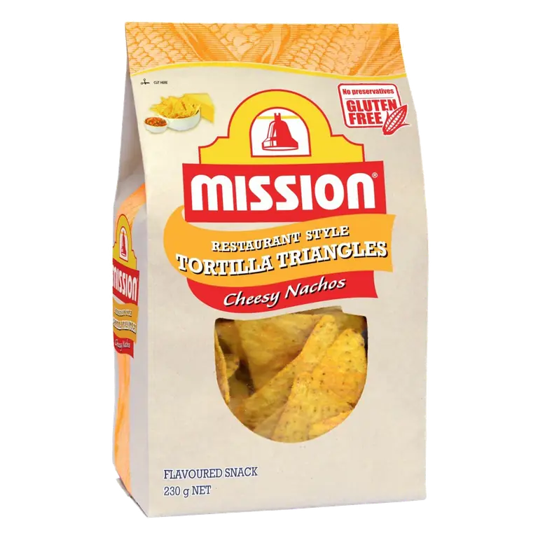 Cheesy Nachos Tortilla Triangles