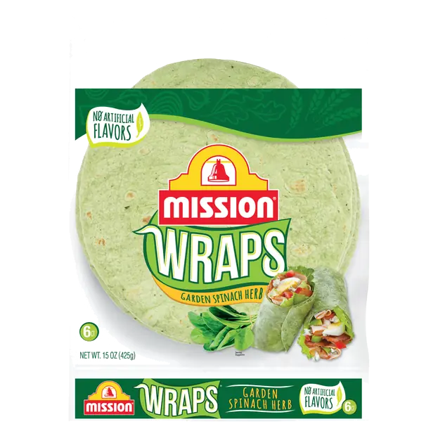 Garden Spinach Herb Wraps - 6 ct