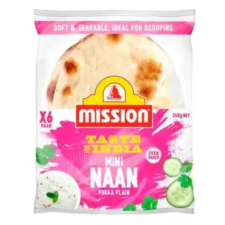 Mini Plain Naan 6 Pack