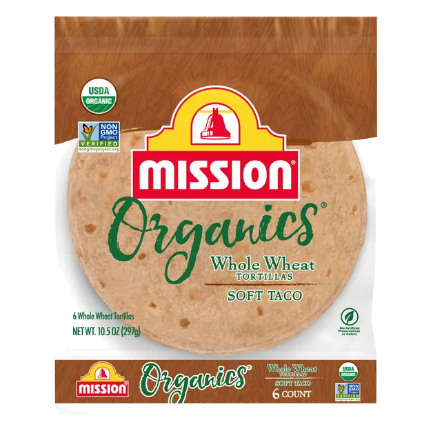 Organics Soft Taco Whole Wheat Tortillas - 6 ct