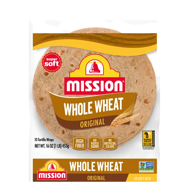 Original Soft Taco Whole Wheat Flour Tortillas 8 Inch - 10 ct