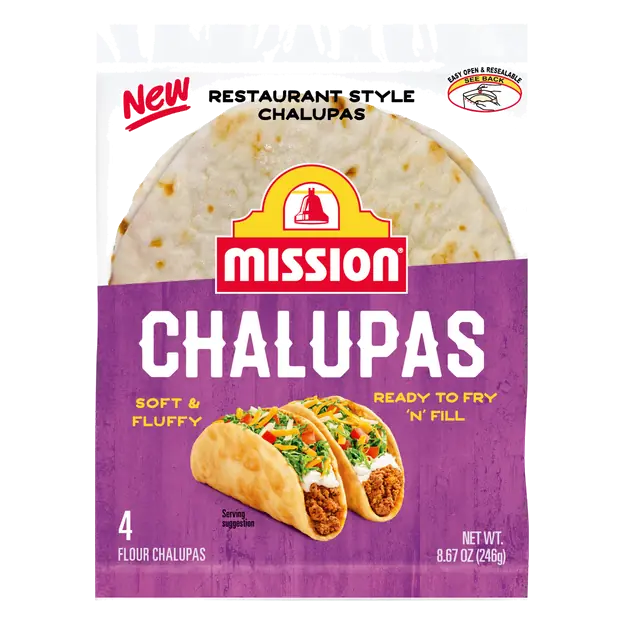 Restaurant Style Flour Chalupas 6 Inch - 4 ct