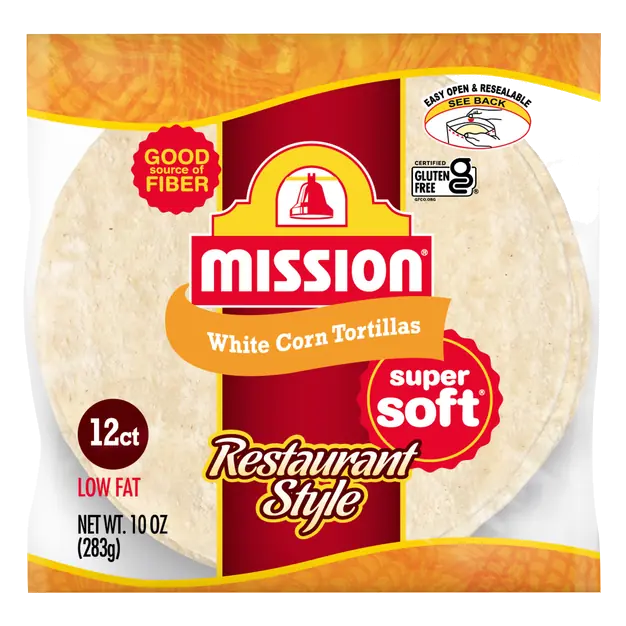 Restaurant Style White Corn Tortillas - 12 ct