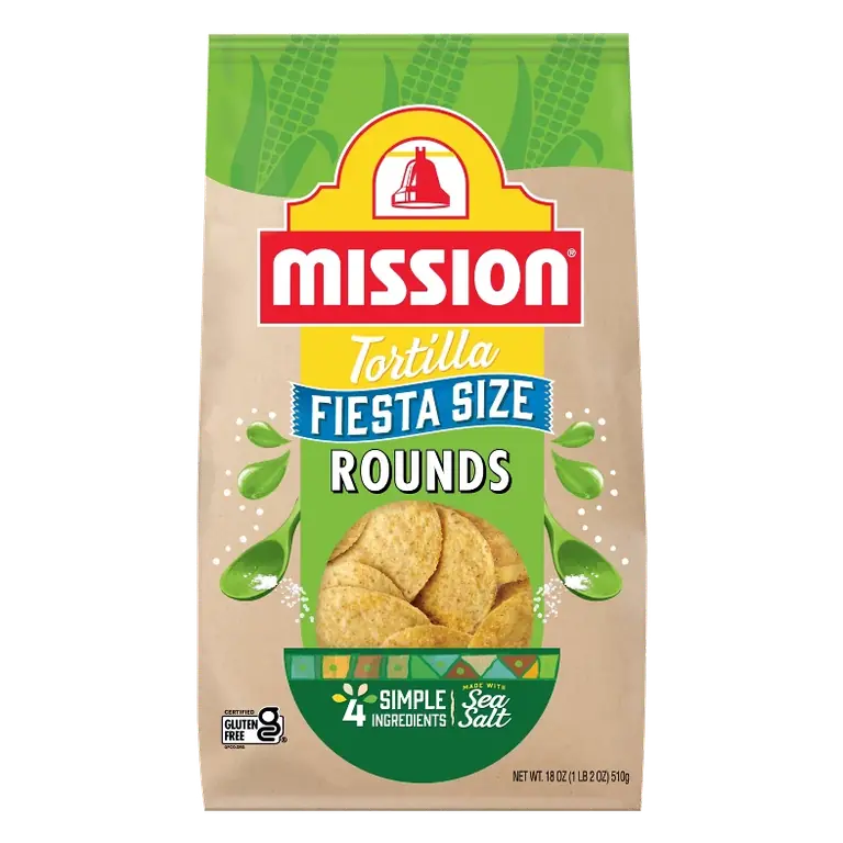 Mission Round Yellow Corn Tortilla Chips, 18oz: Gluten-Free, No Preservatives, Mild Spice