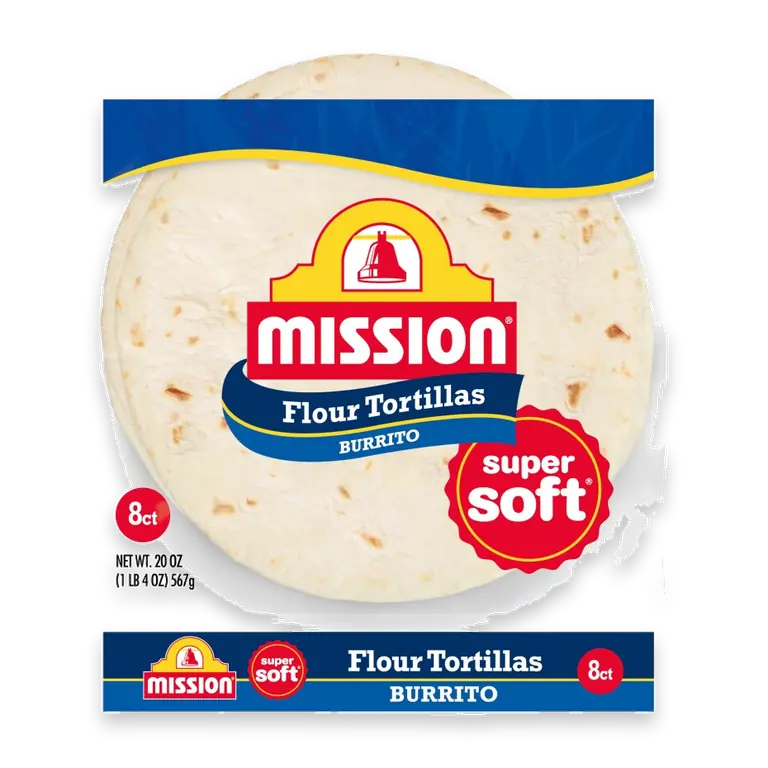 Super Soft Flour Tortillas, Burrito Size, 8 Count