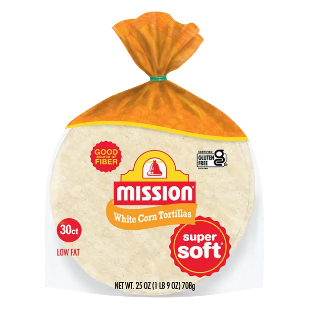 Super Soft Low Fat White Corn Tortillas 4.5 Inch - 30 ct