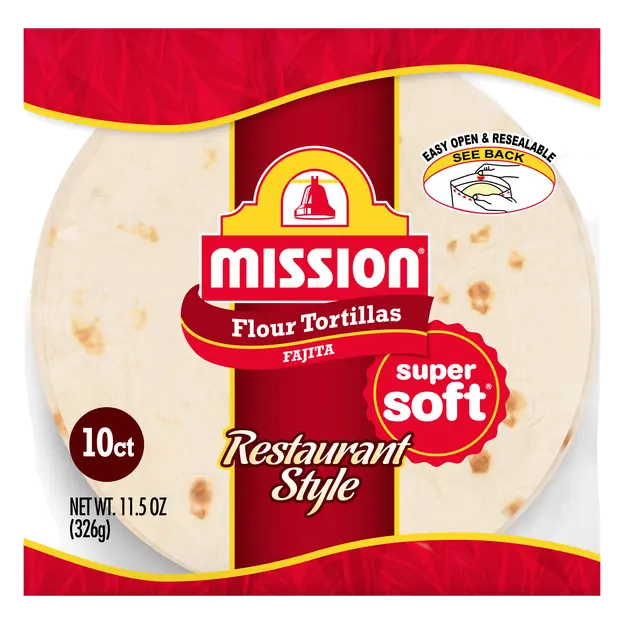 Super Soft Restaurant Style Flour Tortillas Fajita Size - 10 ct
