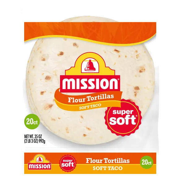 Super Soft Taco Flour Tortillas 8 Inch - 20 ct