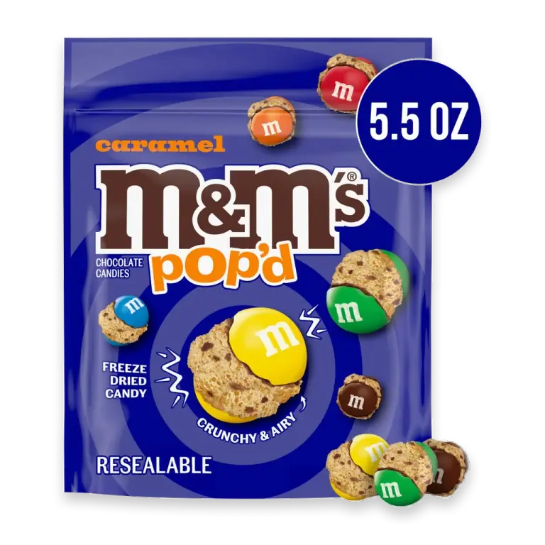 Pop'd Caramel Milk Chocolate Crunchy Colorful Freeze-Dried Candy Bag
