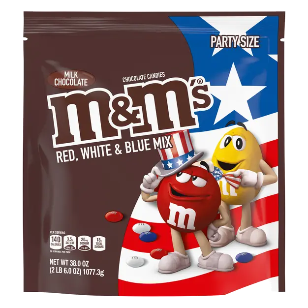 Red White & Blue Milk Chocolate Candies Party Size
