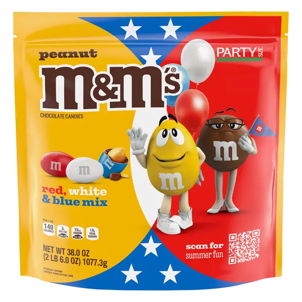 Red White & Blue Peanut Chocolate Candies Party Size