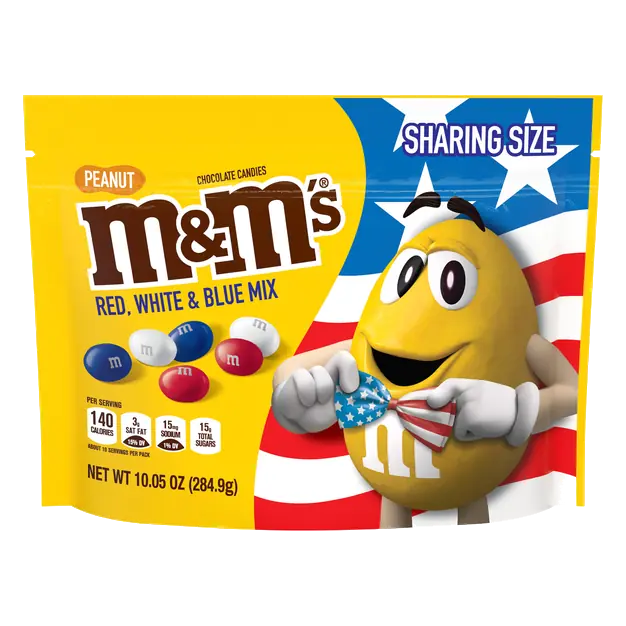 Red White & Blue Peanut Chocolate Candies Sharing Size