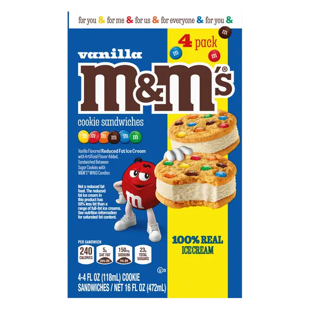 Vanilla Ice Cream Cookie Sandwiches - 4 ct